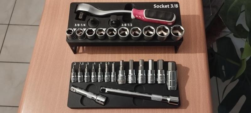 Support pour douilles 3/8 et douille hex