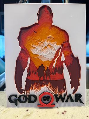 God of War Kratos Portrait Thickened - Hueforge