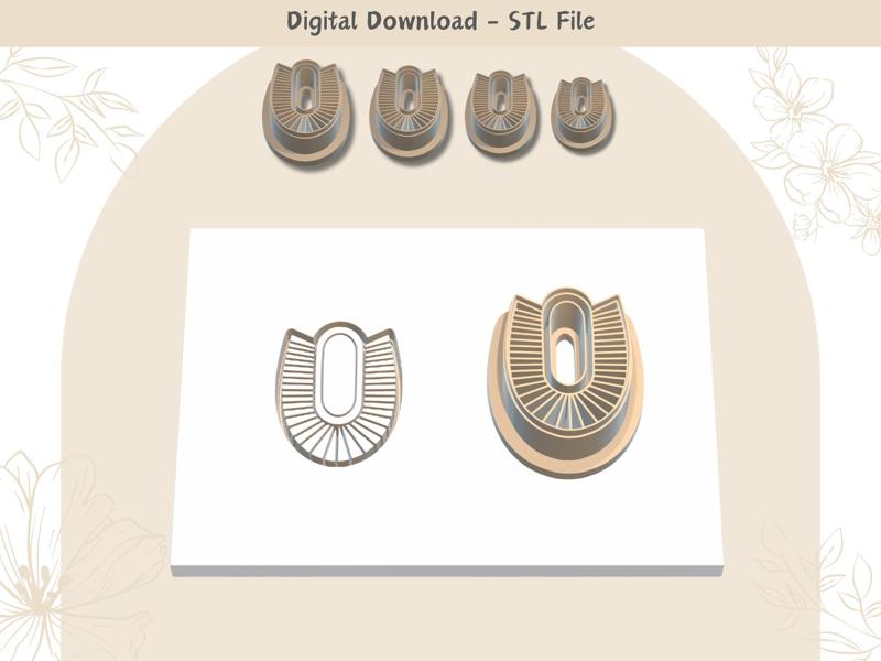 Tribal Style 8 Clay Cutter for Polymer Clay | Digital STL File | Clay Tools | 4 Sizes Summer Clay Cu
