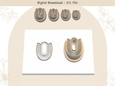 Tribal Style 8 Clay Cutter for Polymer Clay | Digital STL File | Clay Tools | 4 Sizes Summer Clay Cu