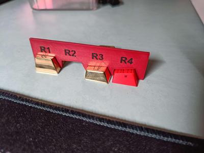 Cherry profile keycap row identifier (open holes)