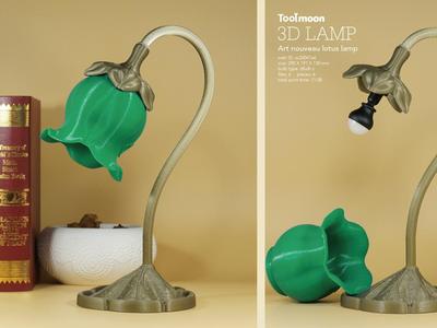 art nouveau lotus lamp