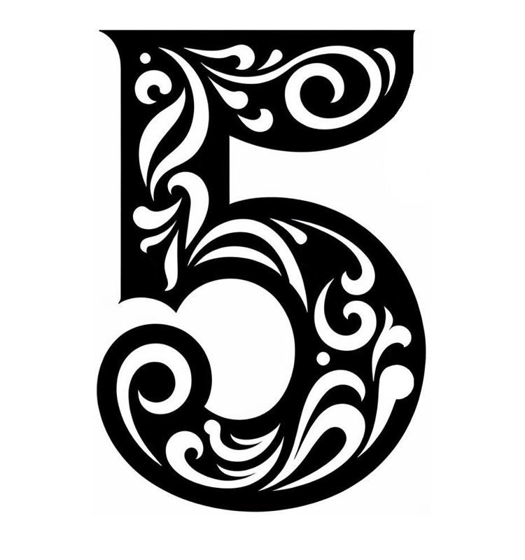 Ornamental number 5 (1)