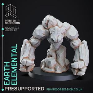 Earth Elemental - DND Miniature - 32mm Scale - PRESUPPORTED