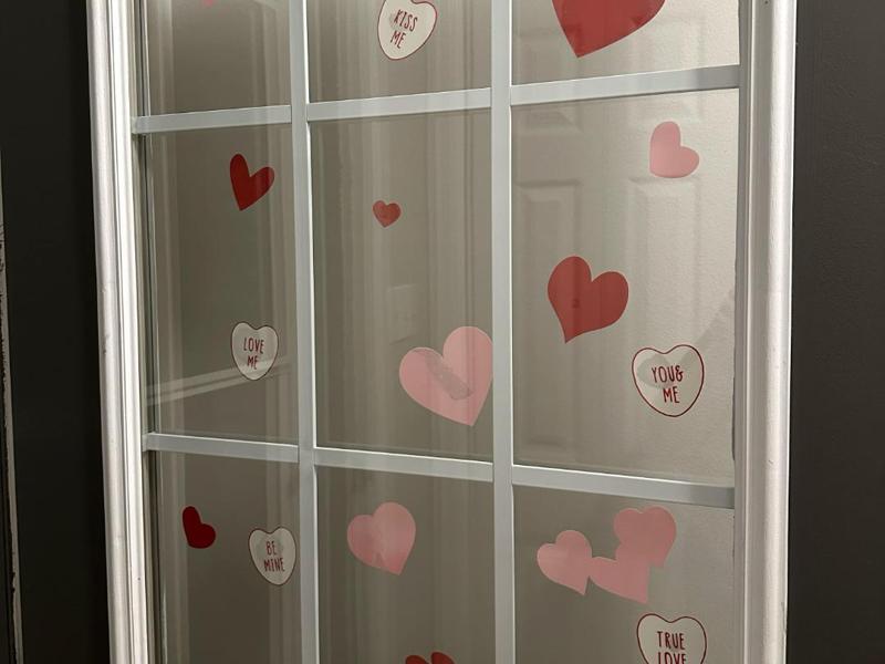 Valentine's Day Candy Hearts Window Cling Stickers