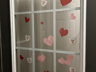 Valentine's Day Candy Hearts Window Cling Stickers