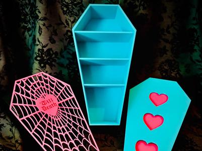 Lovers Coffin Storage Box with Shelves