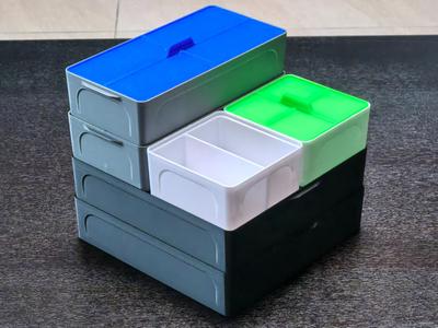 Medium Square Stackable Storage Boxes with Lids