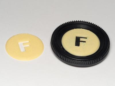 Cap Labels for Nikon F-mount Lens Rear and Body Caps