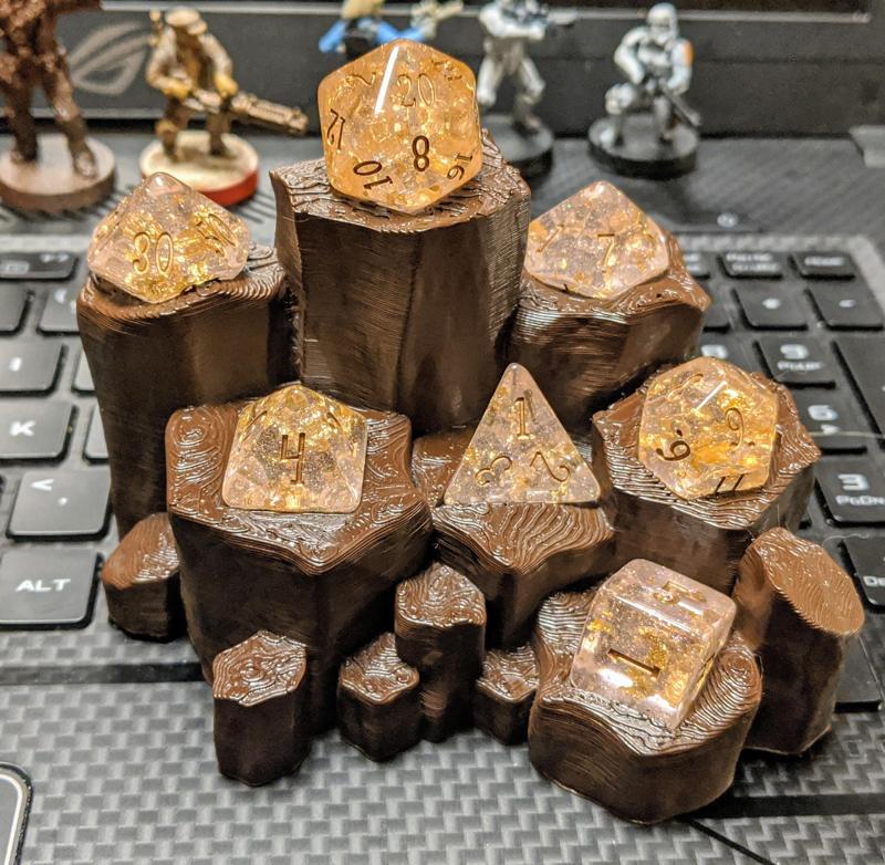 Columnar Basalt - Dice Set Display