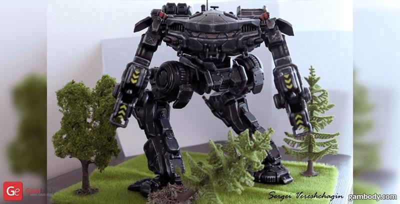 MWO King Crab STL files for 3D Printing | Assembly Model + Active