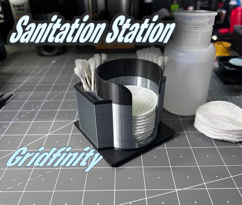 Gridfinity Cotton Pad and Q-Tip holder - Sanitation Station 2x2