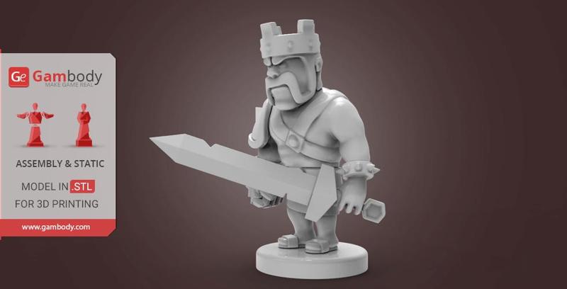 Barbarian King 3D Printing Figurine | Assembly