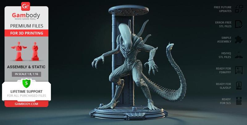Alien in Chamber 3D Printing Figurine | Assembly