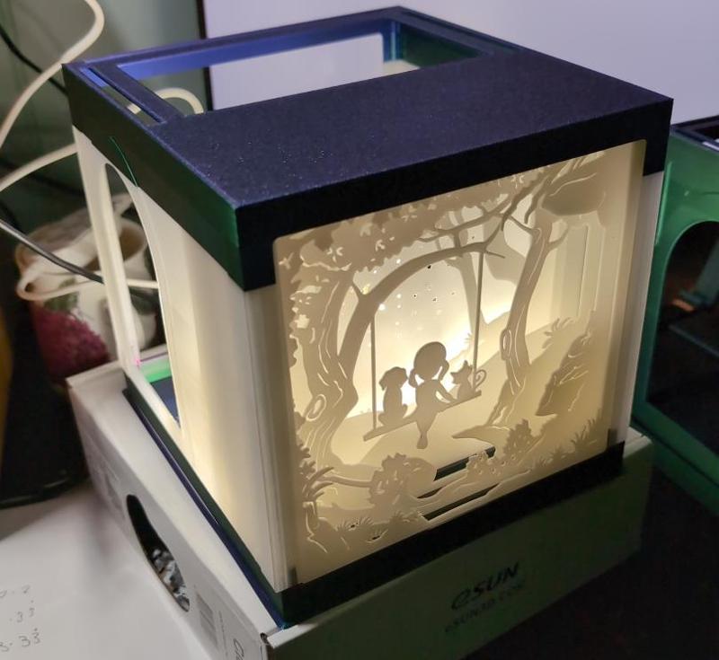 Custom Lamp Housing Mod of Girl with Cat and Dog
