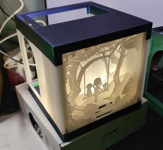 Custom Lamp Housing Mod of Girl with Cat and Dog