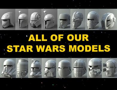 All of our Star Wars 3D printable helmets 3D Model Collection