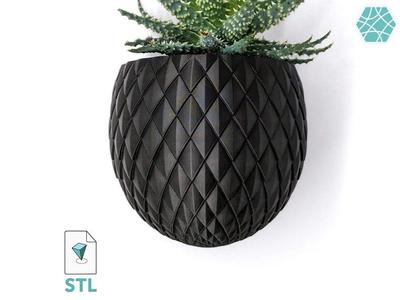 Wall Plant Pot STL 3D Print File Model "Blossomscale" to 3D Print | Wall Mounted Plater |  Instant Download