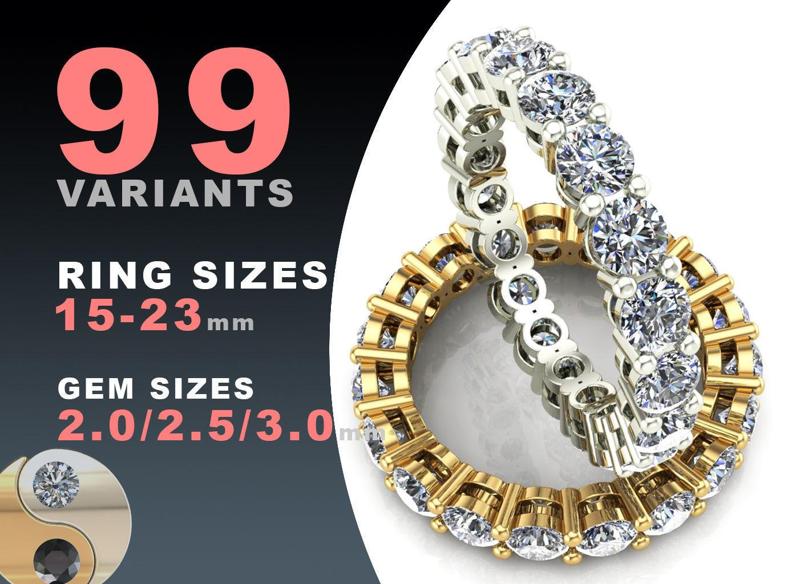 Eternity diamond rings set