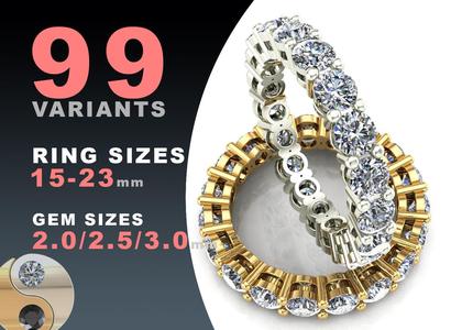 Eternity diamond rings set
