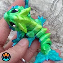 Tiny Wyvern Dragon Baby, Cute Articulating Easy Print-in-Place