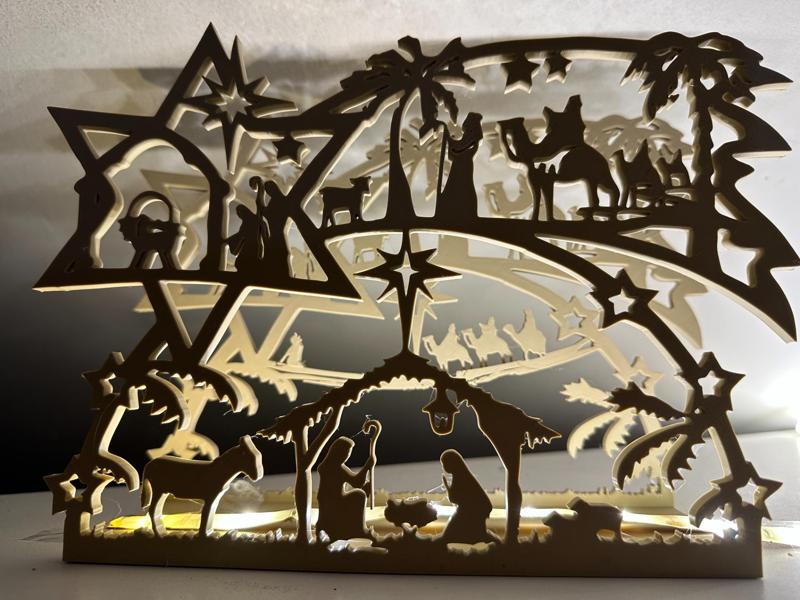 nativity with hut, camels and wise men ' - con capanna ,cammelli e re magi