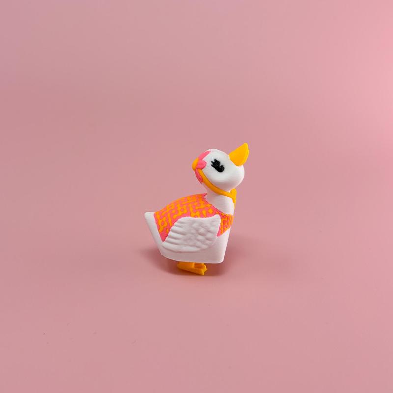 Kitsch Retro Flexi Duck - Articulated, Print in Place, Fidget Fun