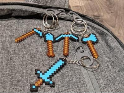 Minecraft cool keychains - no supports, fast print