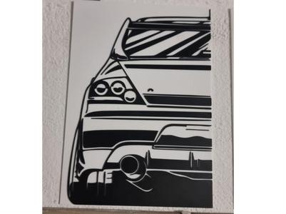 2D Wallart Mitsubishi Lancer EVO8 Evolution JDM