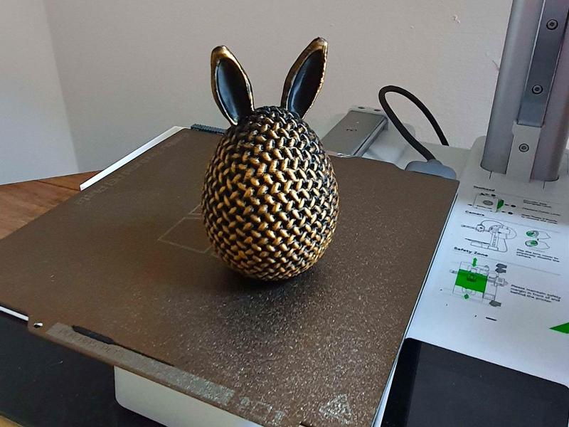 Easter Knit Egg with Rabbit Ears
