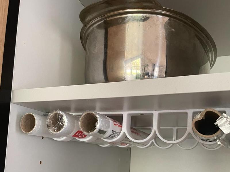 Rolls of kitchen foil and film organizer