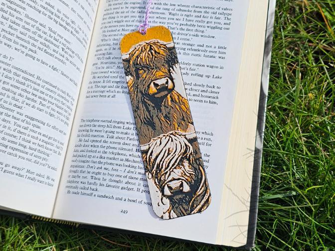 Double Highland Cow 3D Printed Bookmar