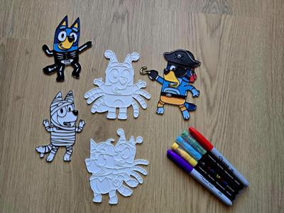 Bluey Halloween Party DIY Coloring Pack