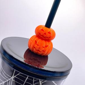 Stacked Jack-O-Lantern Straw Topper