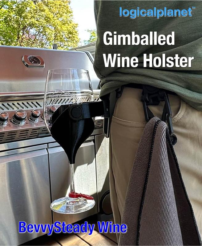 BevvySteady Wine - Gimballed Wine Glass Holder