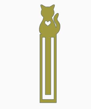 Cat Paperclip Bookmark 5.stl