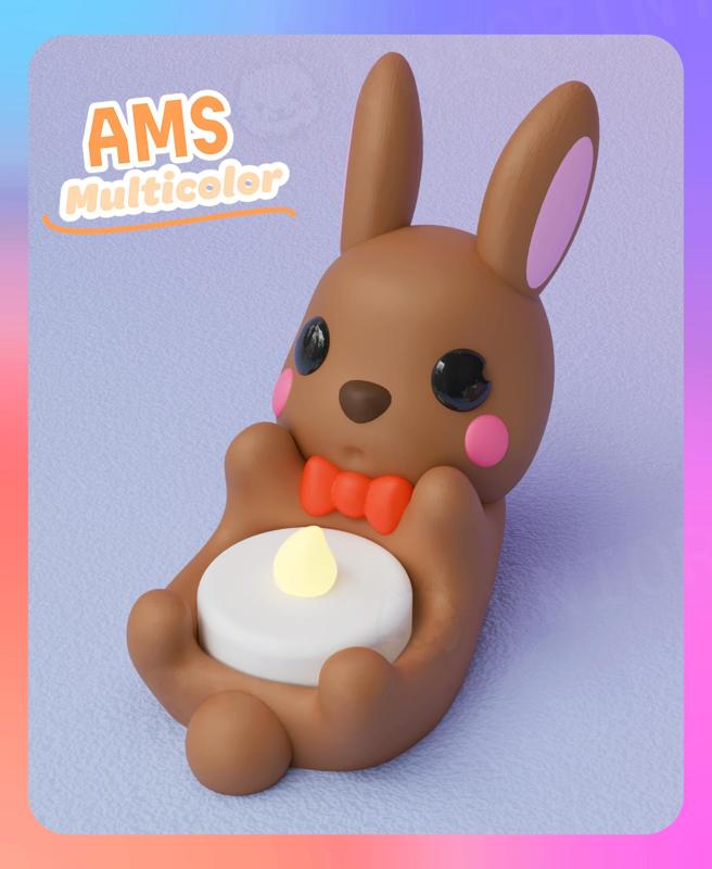 Bunny LED Tea Lights Flameless Candles Holder (Multicolor)