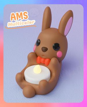 Bunny LED Tea Lights Flameless Candles Holder (Multicolor)