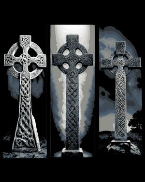 Celtic Stone Crosses with Knotwork Carvings - Set of 6 Bookmarks