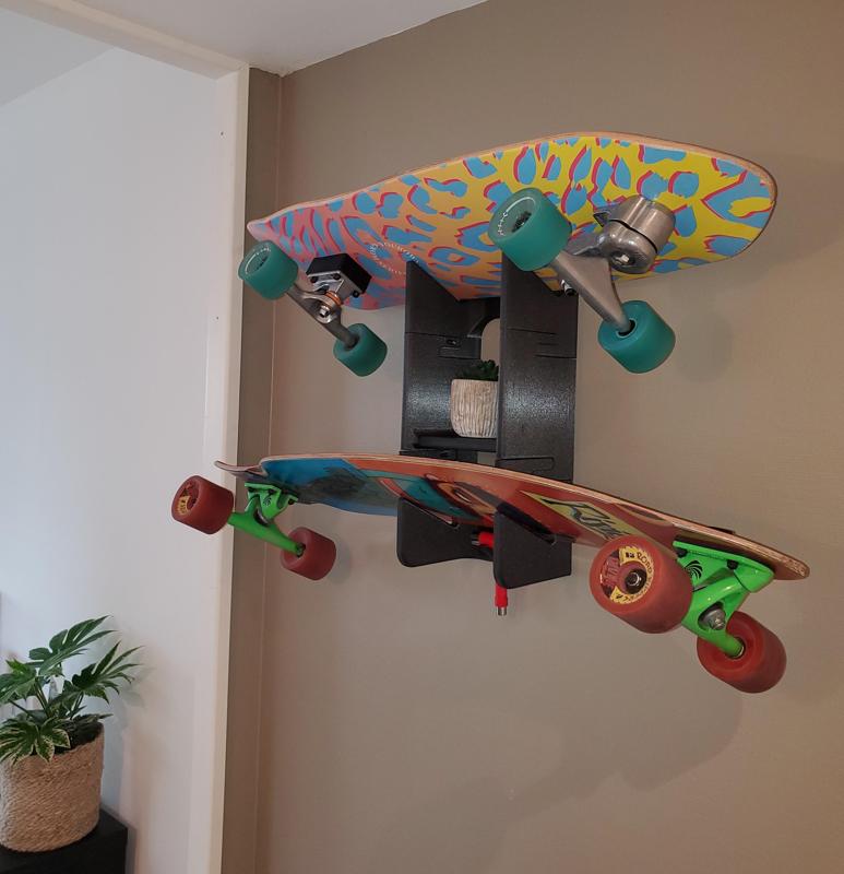 Modular skateboard wall rack