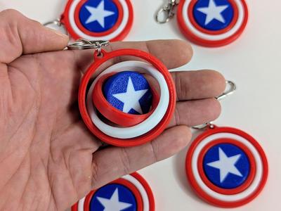 Captain America Gyro Fidget Keychain