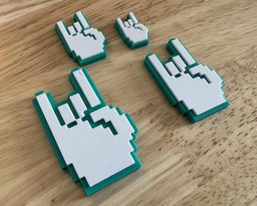 8-Bit "Rock On" Hand - Fridge Magnet (Hot-Swap, Multi-Color) | Decoration For Whiteboard, Refrigerator, Locker, Cabinet | Home & Kitchen Essential, Classroom Office Supplies |