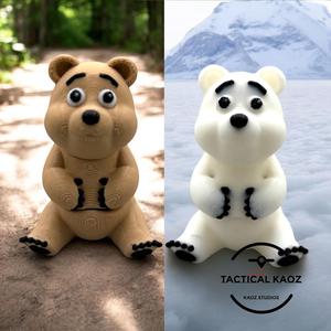 Flexy Bear Duo - Articulating Bears - Brown Bear, Polar Bear