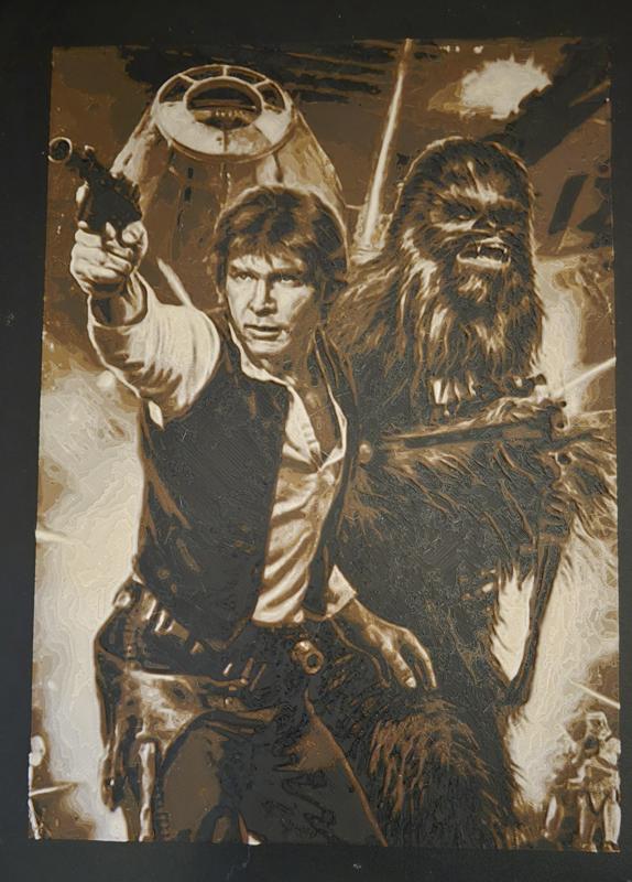 HueForge - Han Solo mit Chewbacca Todesstern Flucht