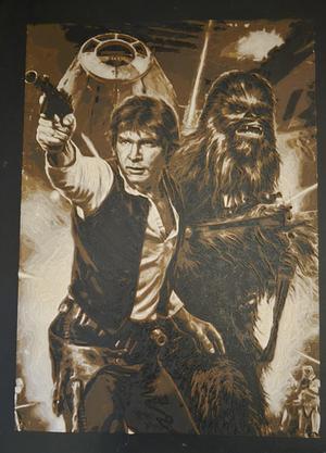 HueForge - Han Solo mit Chewbacca Todesstern Flucht