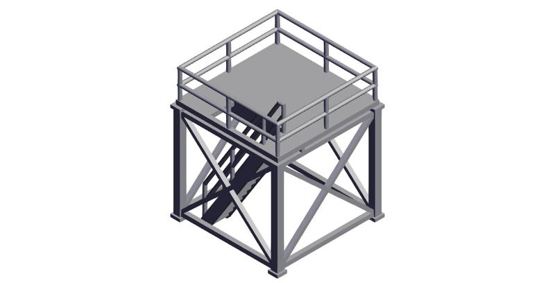 N Scale - 10' x 10' x 10' Tower Top with Stairs