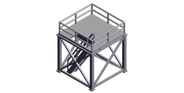 N Scale - 10' x 10' x 10' Tower Top with Stairs