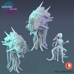 Cyborg Hive Queen Set / Infantry Machine / Space War Construct / Steampunk Battle Robot / Invasion Army / Cyberpunk Droid / Sci-Fi Encounter