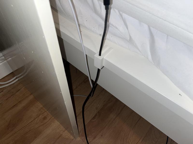 Bed cable mount for Ikea Malm Bed