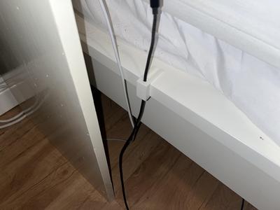 Bed cable mount for Ikea Malm Bed